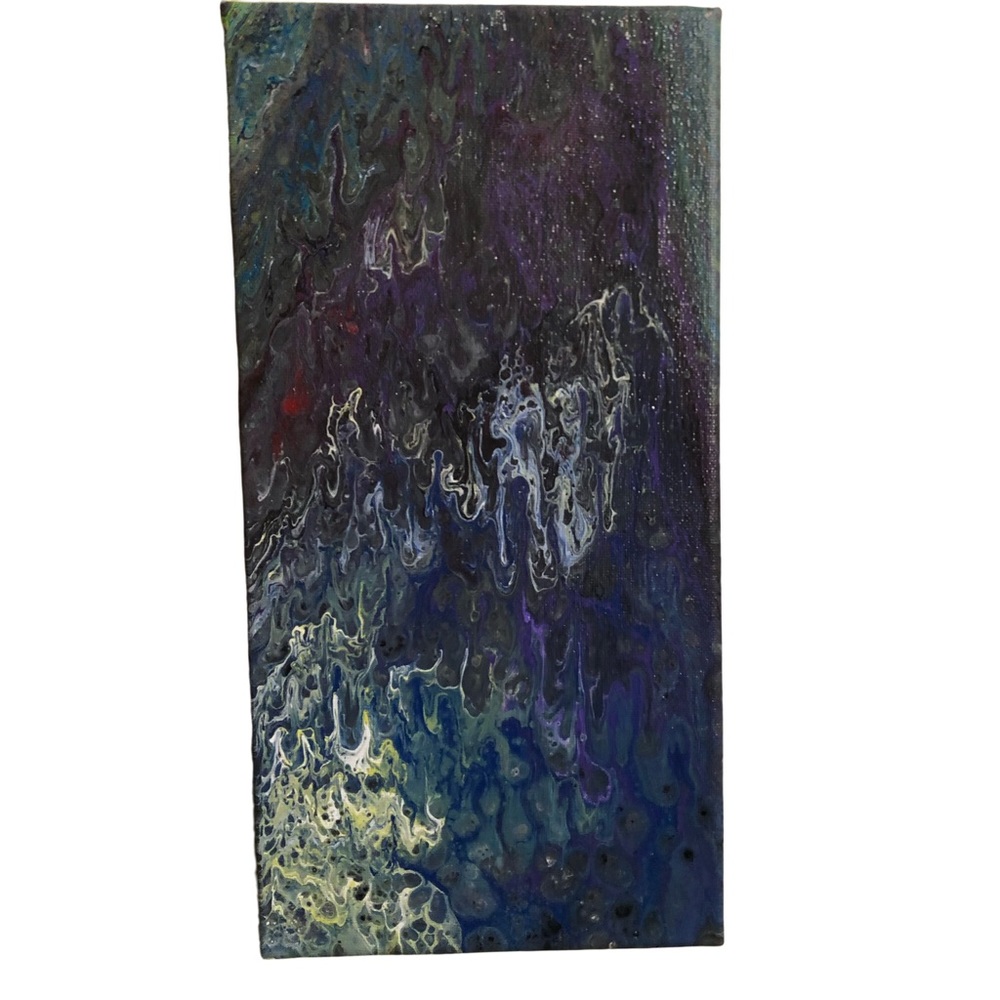 Original Acrylic on Canvas 14” x 7” ‘Thunderstorm’ Signed and Dated on Back